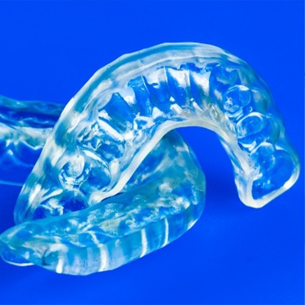 Set of clear nightguards for bruxism